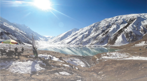 Naran Valley scenic mountains and river view in northern Pakistan