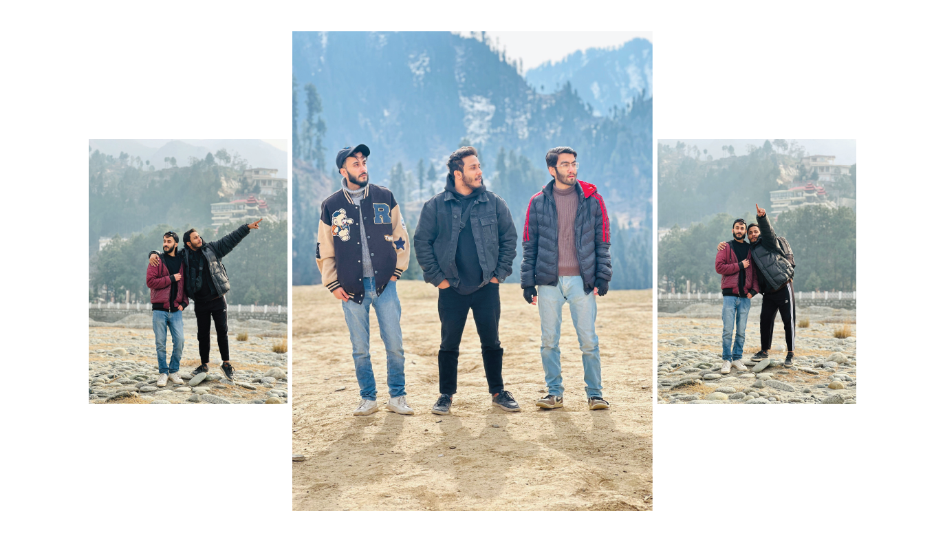 Friends enjoying Swat Valley Pakistan mountains