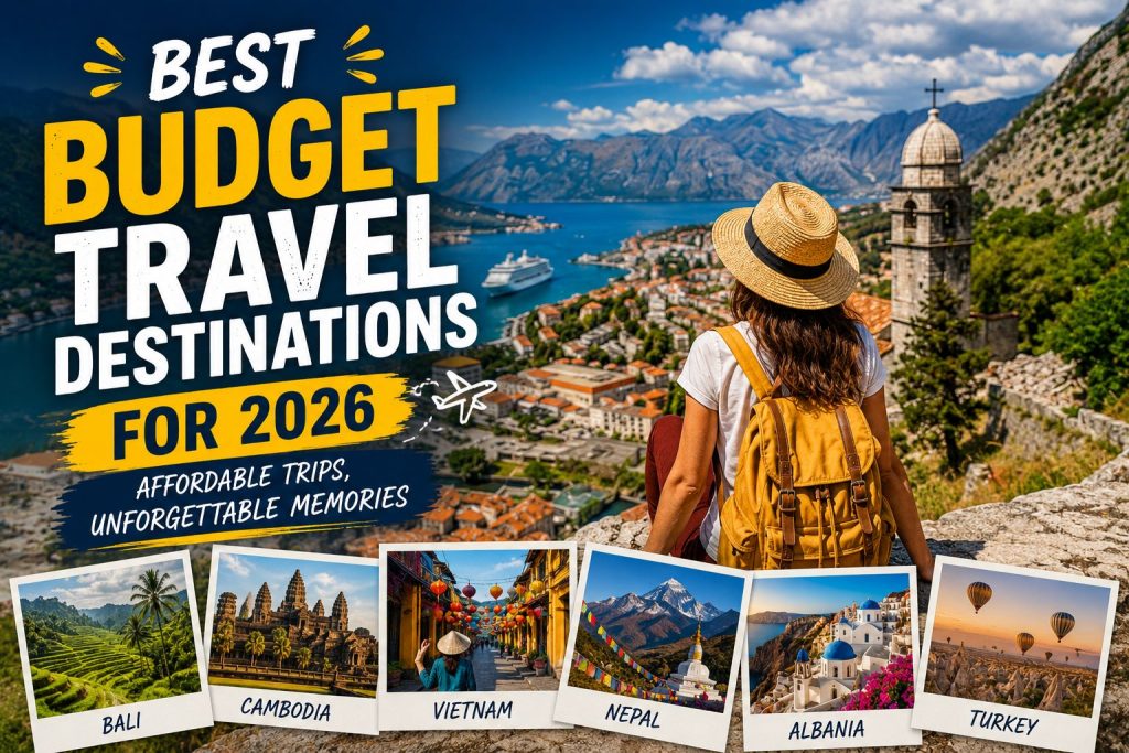 Best budget travel destinations for 2026 featuring affordable travel, scenic destinations, and budget-friendly adventures