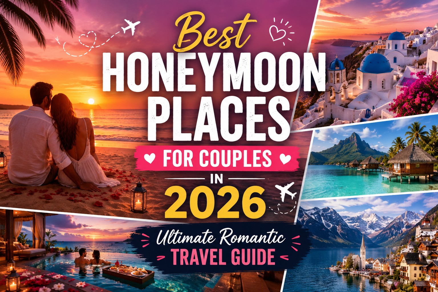 best honeymoon destinations 2026, romantic travel destinations for couples, top honeymoon places in the world, luxury honeymoon spots